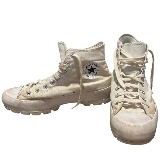Converse All-Star Off-White Platform High Top Sneaker Shoes Women's‎ 11 Casual - Picture 1 of 10